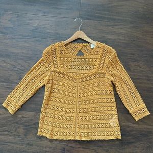 Sezane Joss blouse in mustard color